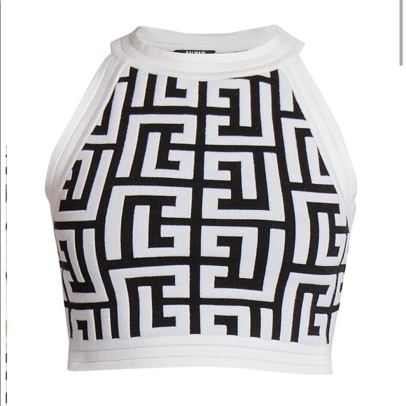 Balmain Tops - SOLD NWT Balmain Monogram Cropped Top